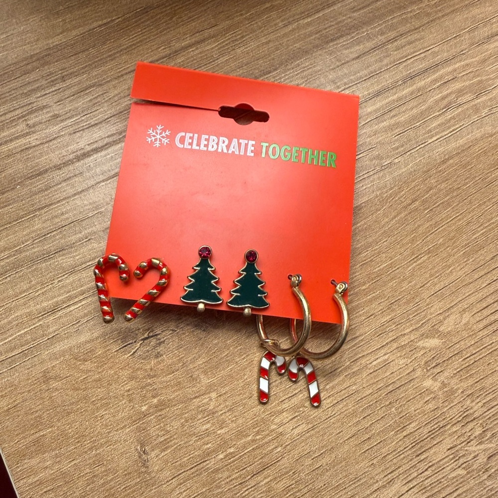 kohls christmas 3 set earrings